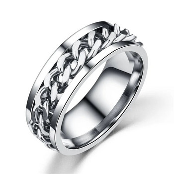 Класически мъжки пръстени Титаниева стомана Въртяща се верига Пръстени за пръсти за мъже Отварачка за бижута Персонализиран парти аксесоар Дамски пръстени