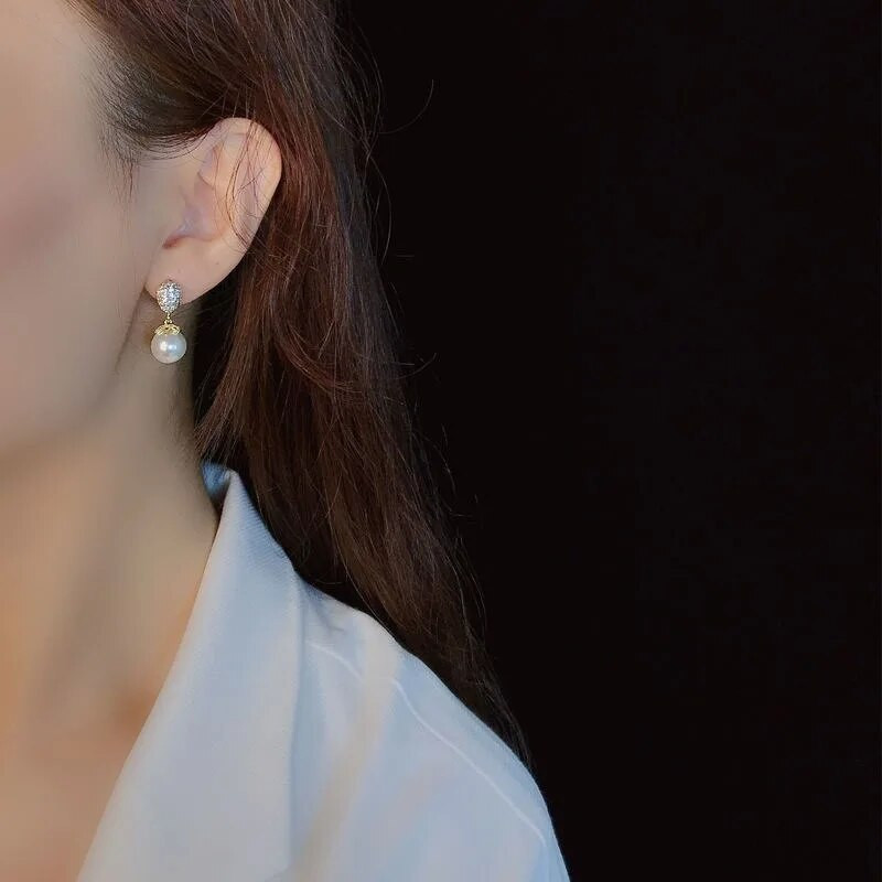 Korejske modne viseće naušnice s biserima za žene New Vintage Statement Circon naušnice Poklon za Valentinovo Nakit Pendientes Mujer