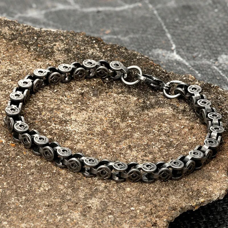Narukvica Muški starinski nakit od oksidiranog nehrđajućeg čelika Bizantski rubnik Kubanski lančić Punk Veleprodaja Narukvice Božićni darovi