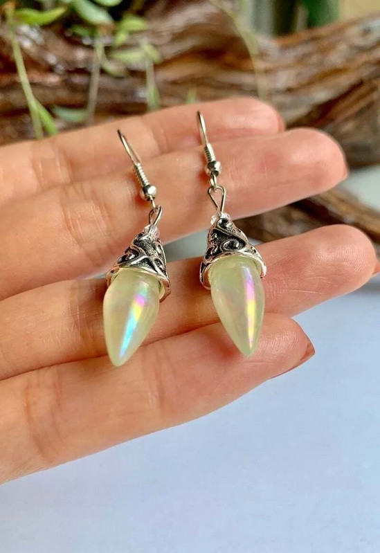 Etnikai Teardrop Holdkő fülbevaló Vintage ezüst színű fémmetszet virág lógó fülbevaló női ékszer