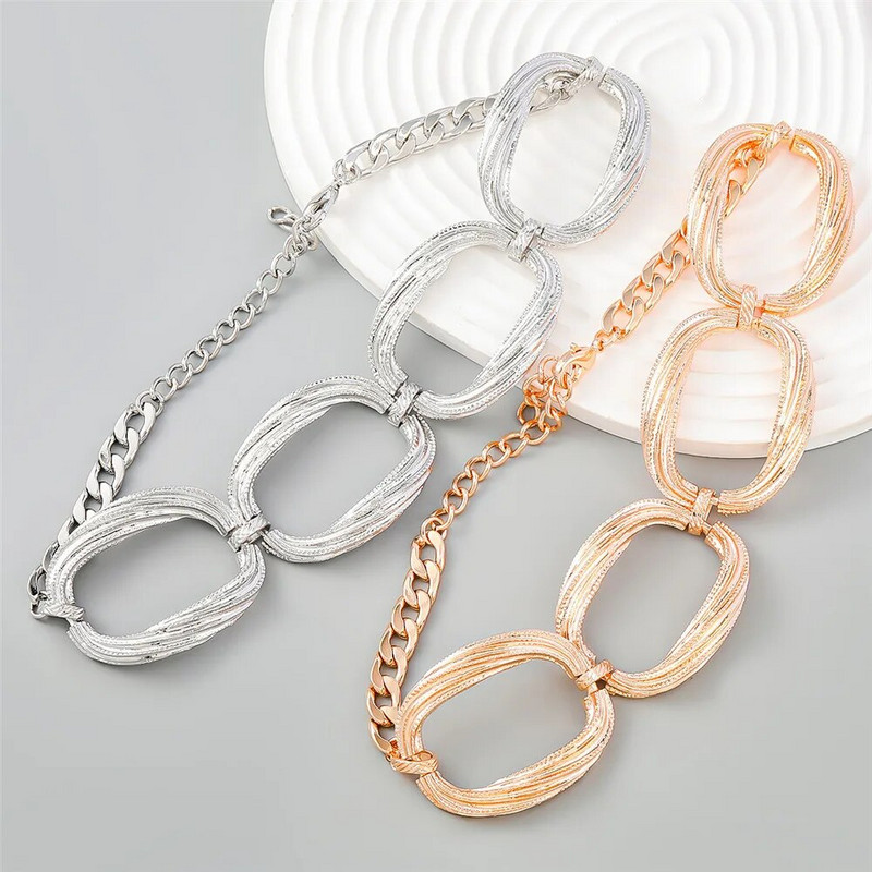 Za Vintage Metalno prstenje Chokers Ogrlice za žene Boho retro legure Lanci velikog kruga Ogrlica Ženski kratki ovratnik Nakit oko vrata