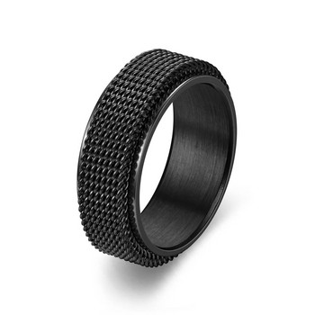 8 мм модни мъжки пръстени Мрежесто тъкане Въртяща се годишнина Персонализирани подаръци за Свети Валентин Аксесоари за двойка пръстени