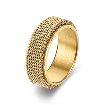 8 мм модни мъжки пръстени Мрежесто тъкане Въртяща се годишнина Персонализирани подаръци за Свети Валентин Аксесоари за двойка пръстени