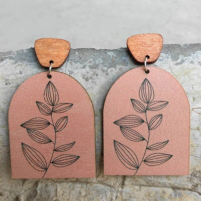 Vintage koka tauriņu auskari Boho koka saulespuķu paziņojuma auskari sievietēm juvelierizstrādājumu vairumtirdzniecība