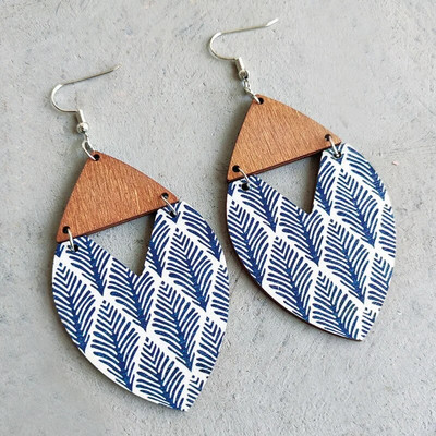 Vintage koka tauriņu auskari Boho koka saulespuķu paziņojuma auskari sievietēm juvelierizstrādājumu vairumtirdzniecība