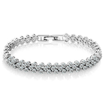 Love Braided Leaf Bracelet Charm Crystal Сватбени гривни за жени Годишнина Подарък за Свети Валентин Бижута Pulseras Mujer
