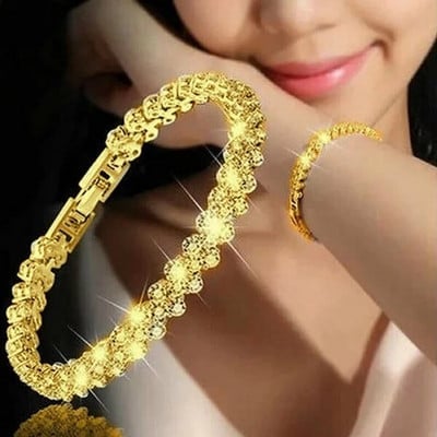 Brațară cu frunze împletite cu dragoste Brățări de nuntă de cristal pentru femei, cadou de aniversare de Ziua Îndrăgostiților, bijuterii Pulseras Mujer