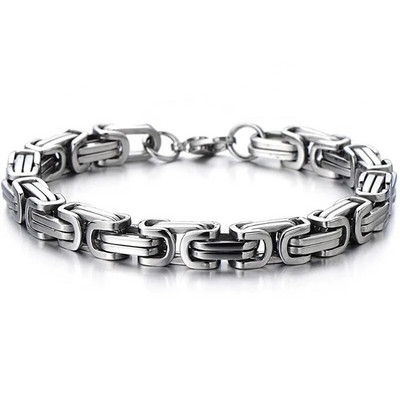 Modna muška podesiva dvobojna narukvica od nehrđajućeg čelika Hip-hop narukvice za muškarce Punk nakit Dodaci Poklon za godišnjicu