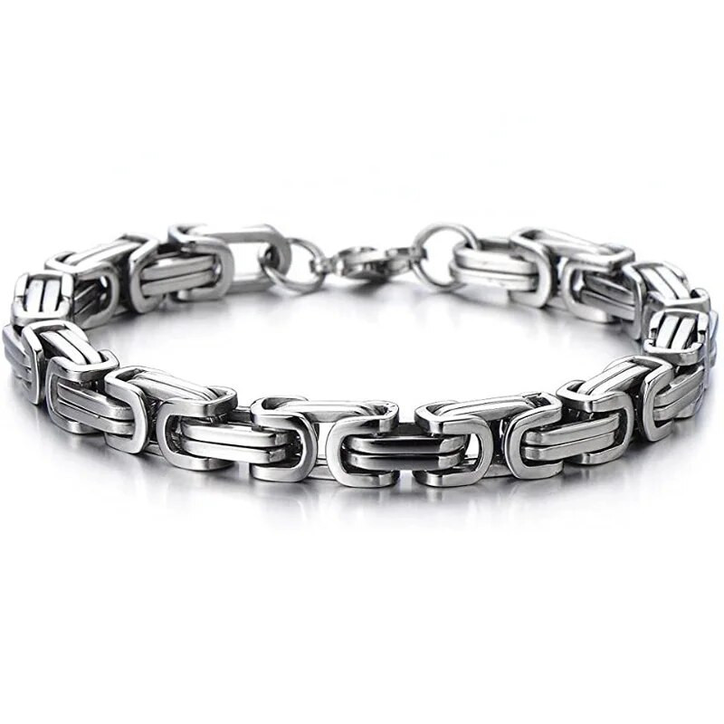 Modna muška podesiva dvobojna narukvica od nehrđajućeg čelika Hip-hop narukvice za muškarce Punk nakit Dodaci Poklon za godišnjicu