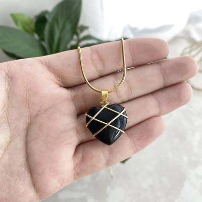 Μόδα απομίμηση γάτας Eye καρδιά κολιέ κοριτσάκι κολιέ ροζ χαλαζία Δώρο αξεσουάρ κοσμήματος