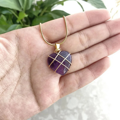 Μόδα απομίμηση γάτας Eye καρδιά κολιέ κοριτσάκι κολιέ ροζ χαλαζία Δώρο αξεσουάρ κοσμήματος