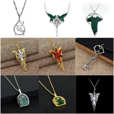 2020 Trendy Elf Green Leaf Necklace Κρεμαστό κολιέ Lord of Elven Leaf Arwen Evenstar Κολιέ για άνδρες και γυναίκες Χονδρική πώληση κοσμημάτων