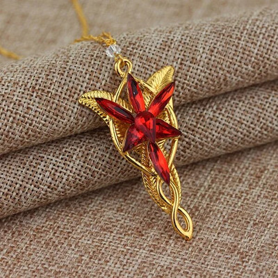 2020. aasta trendikas päkapiku roheliste lehtedega kaelakee ripats Elven Leaf isand Arwen Evenstari kaelakee meestele ja naistele Filmide ehete hulgimüük