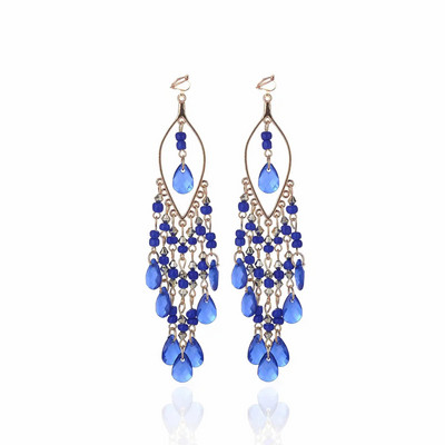 Ethnic Bohemia Beads Clip On Earrings Fashion Hanging no pierced Earrings Tassel Resin Vintage Ethnic Jewelry Δώρο για γυναίκες