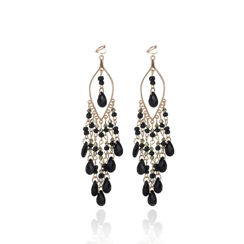 Etničke boemske perle, naušnice s štipaljkama, modne viseće naušnice, bez probušenih naušnica, resinska smola, starinski etnički nakit, poklon za žene