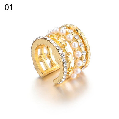 Lažni piercing za školjke od 9 stilova, cirkonska manžeta za uho Bez piercinga, široka višeslojna štipaljka za uši s biserima Ženske naušnice Dodaci Nakit