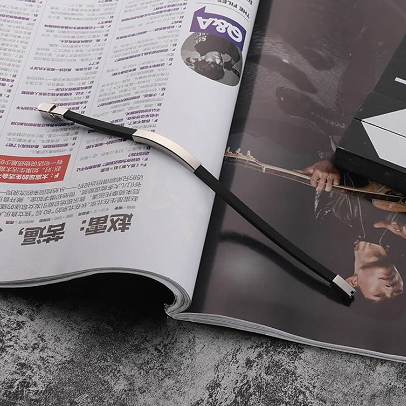 Modna korejska narukvica od crne punk gumene silikonske nehrđajućeg čelika za muškarce Wumen narukvice narukvice Pulseras Hombre Caucho