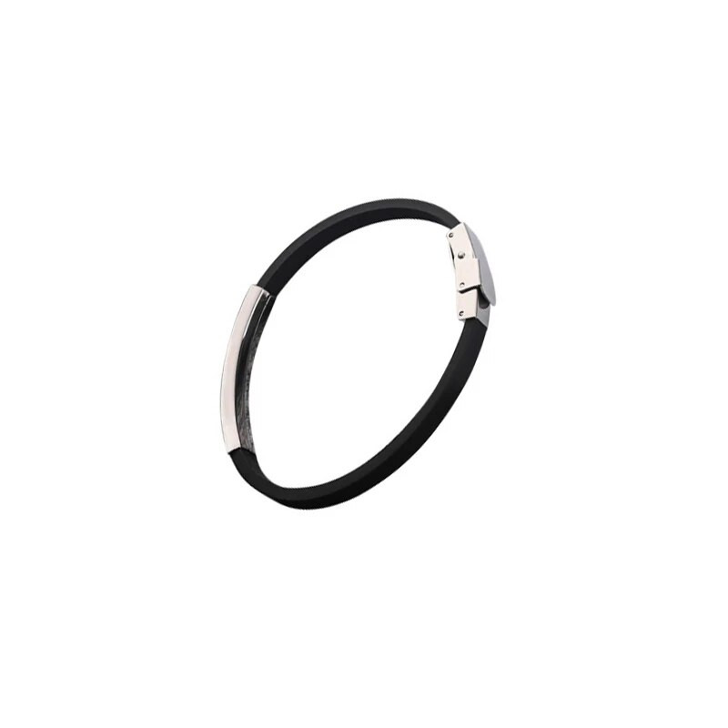 Modna korejska narukvica od crne punk gumene silikonske nehrđajućeg čelika za muškarce Wumen narukvice narukvice Pulseras Hombre Caucho