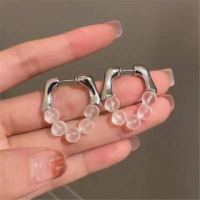 Divatos vintage zöld gyöngyök fém fülbevaló nőknek Hip-hop punk egyéniség lógó fülbevalók után Ms utazási kiegészítők