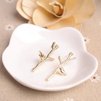 8SEASONS Romantic Branch Bird Metal Ear Post Stud Earrings Gold Silver Цвят Цинкова сплав Дамски бижута Подарък Dropshipping 1 чифт