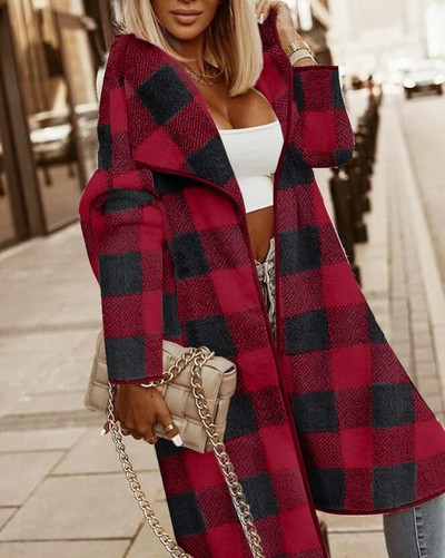 Naiste talvine kardigan Colorblock avatud eest kapuutsiga kootud kontrastsusega leopard pikkade varrukatega kapuutsiga mantel