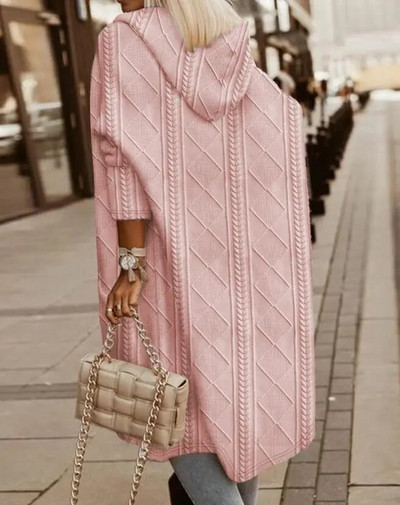 Naiste talvine kardigan Colorblock avatud eest kapuutsiga kootud kontrastsusega leopard pikkade varrukatega kapuutsiga mantel