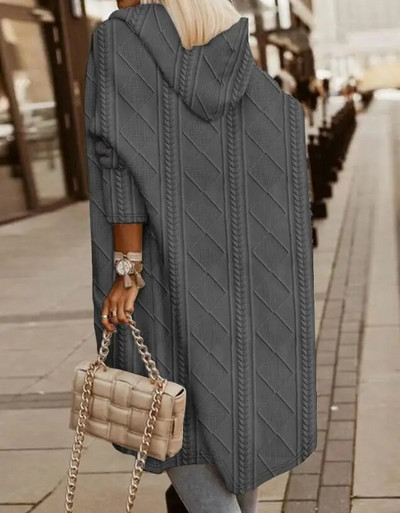 Naiste talvine kardigan Colorblock avatud eest kapuutsiga kootud kontrastsusega leopard pikkade varrukatega kapuutsiga mantel