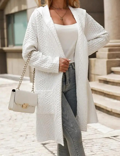 Naiste talvine kardigan Colorblock avatud eest kapuutsiga kootud kontrastsusega leopard pikkade varrukatega kapuutsiga mantel