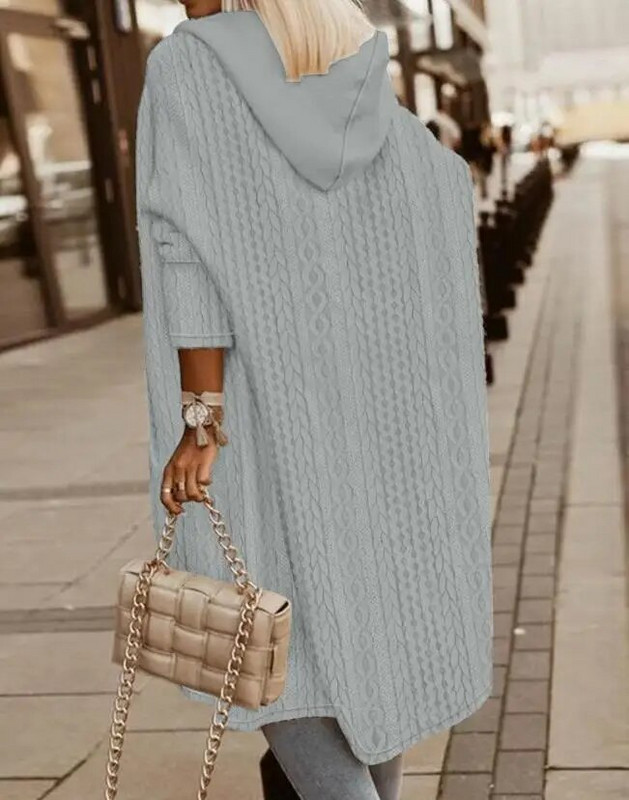 Naiste talvine kardigan Colorblock avatud eest kapuutsiga kootud kontrastsusega leopard pikkade varrukatega kapuutsiga mantel