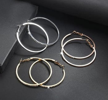 Delysia King Women Simple Exaggeration Big Circle Σκουλαρίκια Δώρο γενεθλίων Μοντέρνο υψηλής ποιότητας κοσμήματα συμποσίου με ένθετα κρυστάλλινα