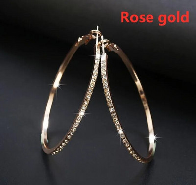 Delysia King Moterys Paprastas Perdėtas Didelis Apskritimas Auskarai Gimtadienio Dovana Madingi Aukštos kokybės Krištoliniai Įdėklai Banketiniai Papuošalai