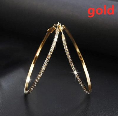 Delysia King Moterys Paprastas Perdėtas Didelis Apskritimas Auskarai Gimtadienio Dovana Madingi Aukštos kokybės Krištoliniai Įdėklai Banketiniai Papuošalai