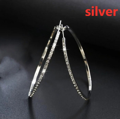 Delysia King Moterys Paprastas Perdėtas Didelis Apskritimas Auskarai Gimtadienio Dovana Madingi Aukštos kokybės Krištoliniai Įdėklai Banketiniai Papuošalai