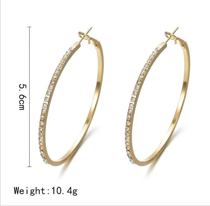 Delysia King Moterys Paprastas Perdėtas Didelis Apskritimas Auskarai Gimtadienio Dovana Madingi Aukštos kokybės Krištoliniai Įdėklai Banketiniai Papuošalai