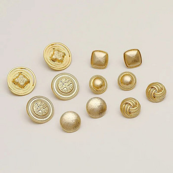 Нови ретро минималистични златни метални геометрични неправилни кръгли копчета Медни обеци за жени Момиче парти Бижута Подаръци