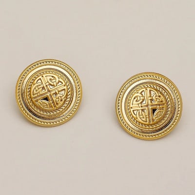 Nove retro minimalističke zlatne boje Metalni geometrijski nepravilni okrugli gumbi Bakrene naušnice s nitnama za žene Pokloni nakita za djevojke