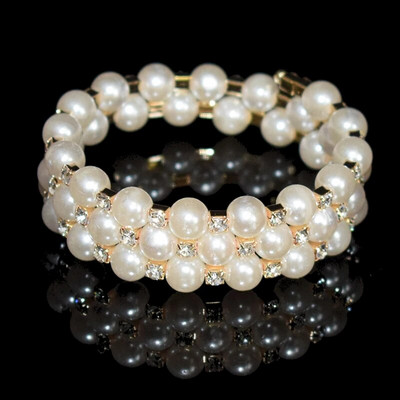 Elegantna narukvica od imitacije bisera od kristala Višeslojna rastezljiva narukvica od bisera Narukvica od bisera za žene Poklon za vjenčani nakit