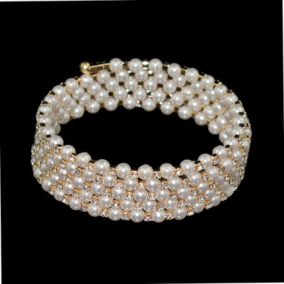 Elegantna narukvica od imitacije bisera od kristala Višeslojna rastezljiva narukvica od bisera Narukvica od bisera za žene Poklon za vjenčani nakit