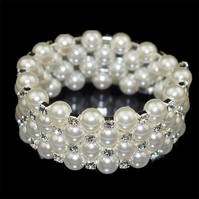 Elegantna narukvica od imitacije bisera od kristala Višeslojna rastezljiva narukvica od bisera Narukvica od bisera za žene Poklon za vjenčani nakit