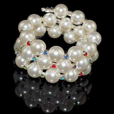 Elegantna narukvica od imitacije bisera od kristala Višeslojna rastezljiva narukvica od bisera Narukvica od bisera za žene Poklon za vjenčani nakit