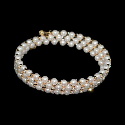 Elegantna narukvica od imitacije bisera od kristala Višeslojna rastezljiva narukvica od bisera Narukvica od bisera za žene Poklon za vjenčani nakit