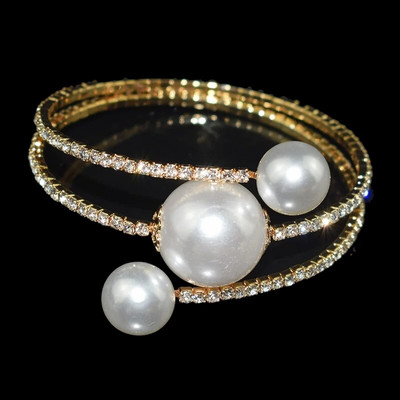 Elegantna narukvica od imitacije bisera od kristala Višeslojna rastezljiva narukvica od bisera Narukvica od bisera za žene Poklon za vjenčani nakit