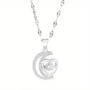 Luksuzni dizajn Moon Love Cirkon privjesak Zlatna ogrlica za žene Elegantna ženska zabava Nakit Dodaci Poklon za Valentinovo