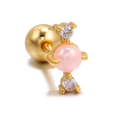 1PC Mini cirkonske naušnice od nehrđajućeg čelika za bušenje ušiju Ženske izvrsne višebojne ušne zakovice hrskavične naušnice Nakit za tijelo Poklon