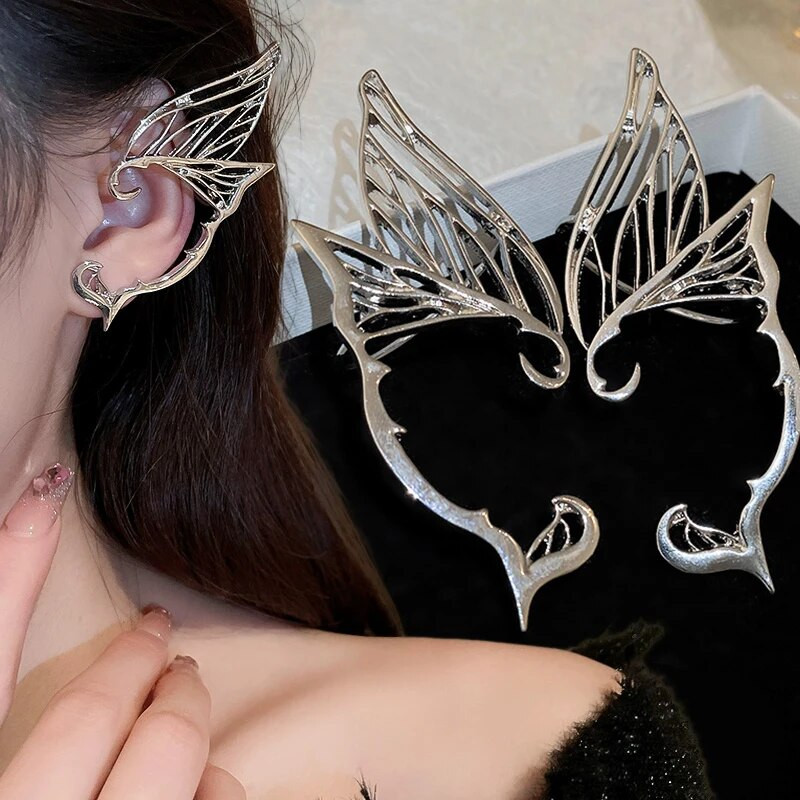 Elf Ear Hollow Ear Clips Naušnice Jednostavne cool Elf Ear Outline Elf Ear Manžeta za uho Legura bez piercinga Stepsa za uši Raznovrsni nakit za viseće uši