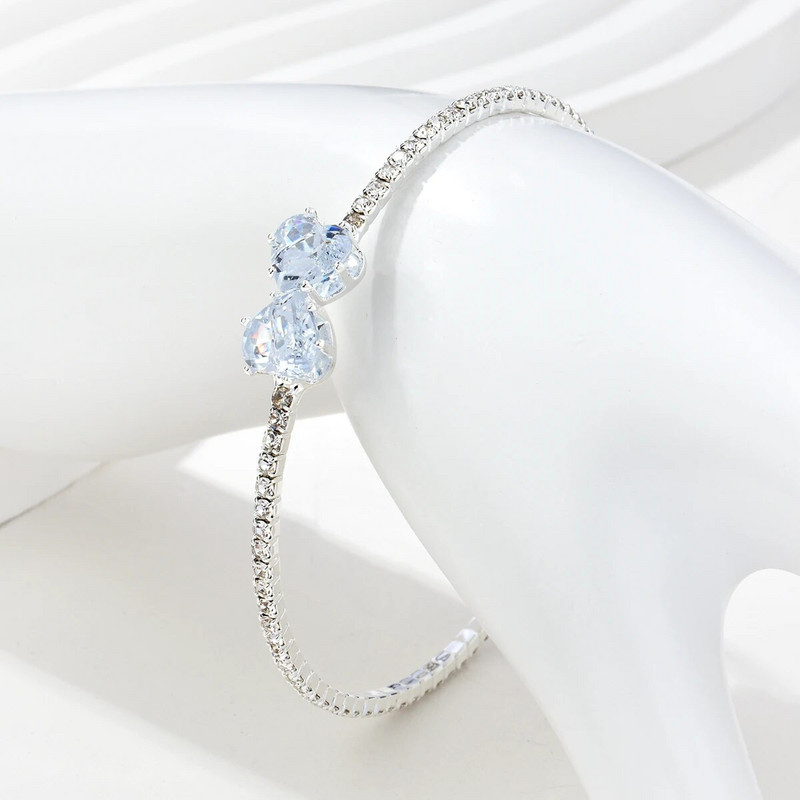 Vjenčane narukvice s manžetama u obliku srca u obliku srca od cirkona za žene Vjenčane modne narukvice s manžetama Ženski nakit Poklon za djevojke