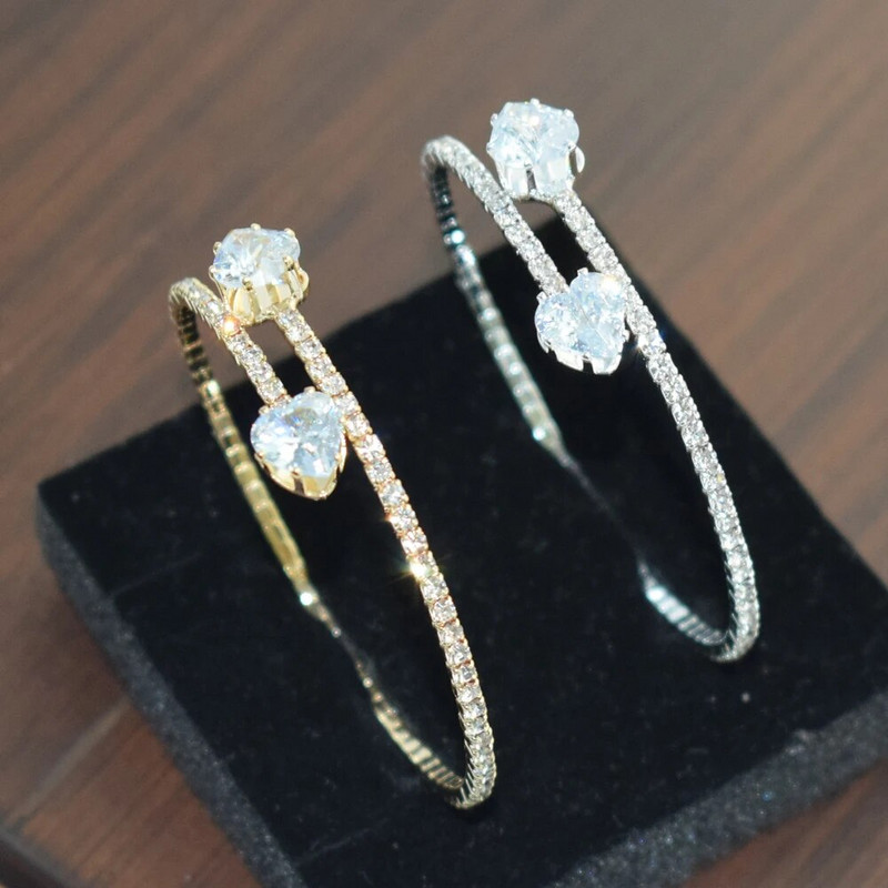 Vjenčane narukvice s manžetama u obliku srca u obliku srca od cirkona za žene Vjenčane modne narukvice s manžetama Ženski nakit Poklon za djevojke