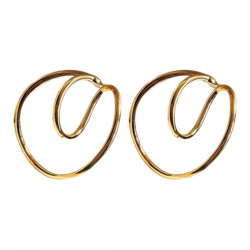 Manžeta za uši s dvostrukim obručima Nepravilna zakrivljena kopča Režanj hrskavice slaganje bez piercinga Fine naušnice za žene i muškarce Modni poklon