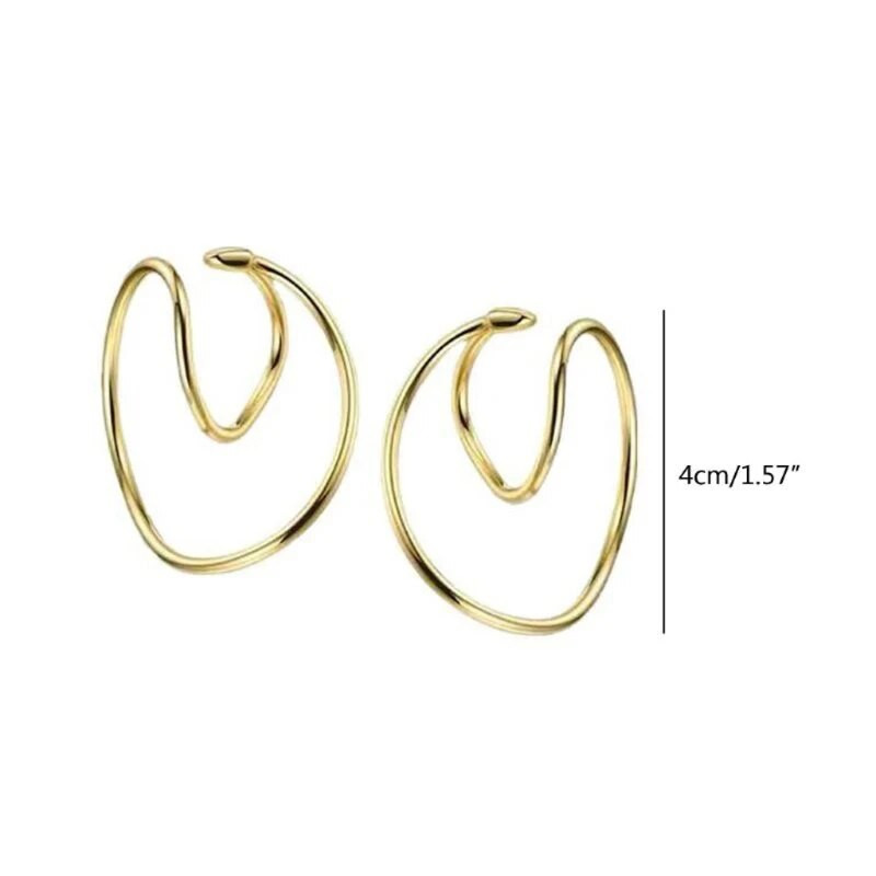 Manžeta za uši s dvostrukim obručima Nepravilna zakrivljena kopča Režanj hrskavice slaganje bez piercinga Fine naušnice za žene i muškarce Modni poklon