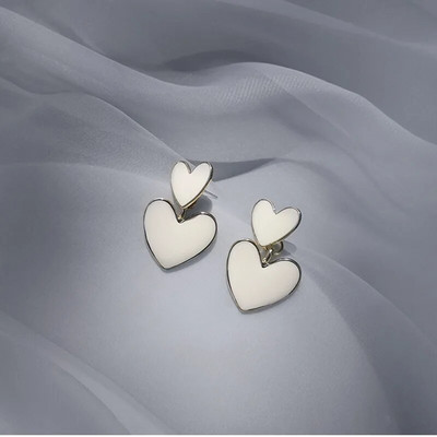 Korejski slatki grafiti Art šarene naušnice u obliku srca za žene Slatke estetske djevojke studentice Elegantan svakodnevni život Ljetni nakit